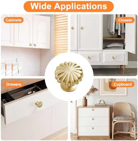 24-Piece Gold Cabinet Knobs Set for Drawers Cabinets