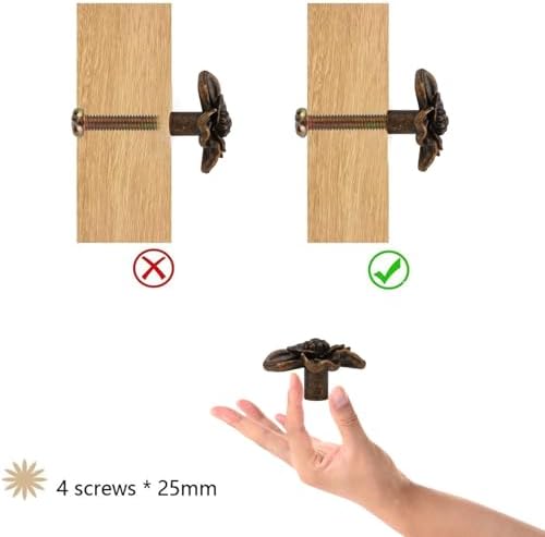 Brosay Flower Shaped Cabinet Knob 4 Pcs Copper