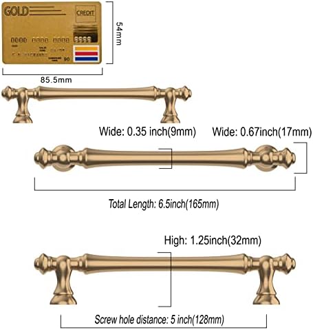 Amerdeco 6-Pack Champagne Bronze Cabinet Pulls