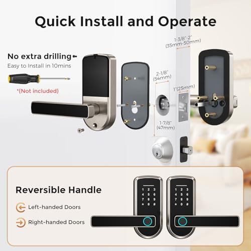7 in 1 Keyless Door Lock with Fingerprint Keypad