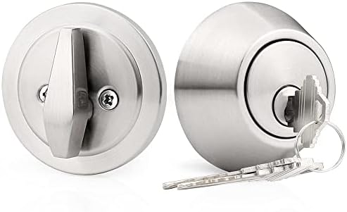 Probrico Single Cylinder Deadbolt Brushed Nickel Keyed Alike Combo Pack