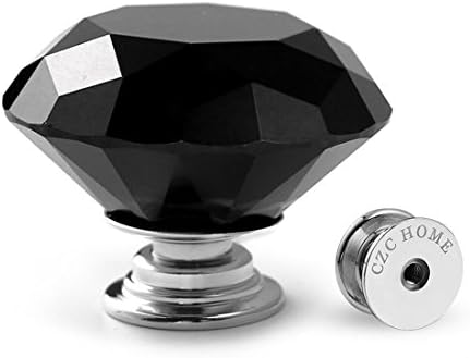 CZC HOME Diamond Crystal Glass Pull Knobs for Cabinets