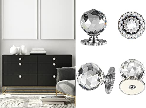 Crystal Self Stick Knobs - Crystal knobs for cabins Moonlight Silver