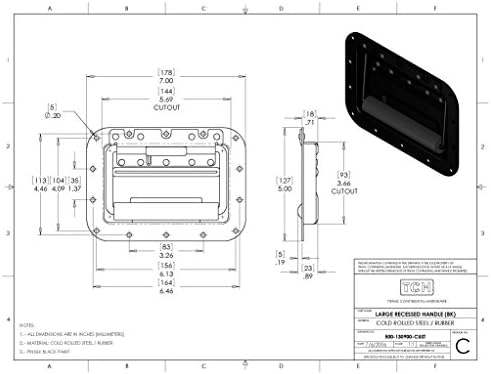 TCH 2-Piece Box Cabinet Speaker Recessed Handle Black