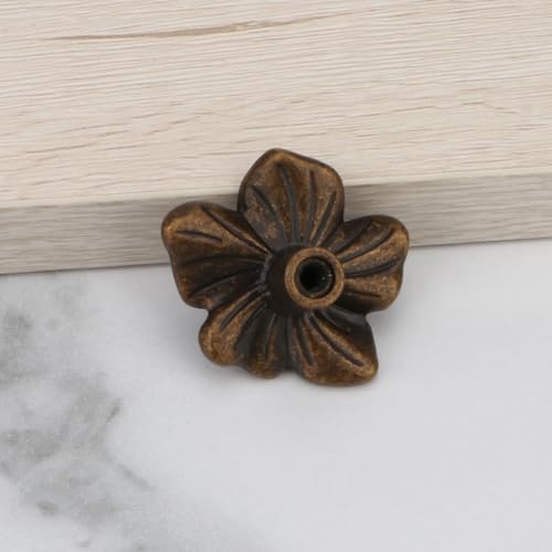 Brosay Flower Shaped Cabinet Knob 4 Pcs Copper