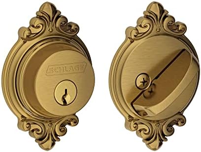 Schlage Single Cylinder Deadbolt with Brookshire Trim Antique Brass