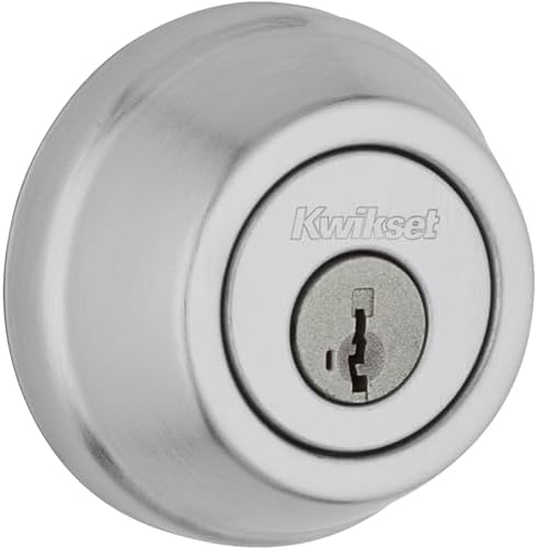 Kwikset 780 Deadbolt Lock - Satin Chrome Front Entry Door with SmartKey Rekey