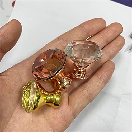 Stunning 5-Piece Crystal Pull knobs for Cabins - Rose Gold Bottom Design
