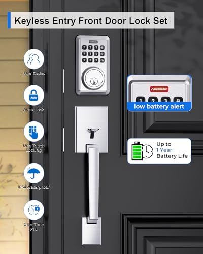 Smart Entry Door Deadbolt Set - Secure with 50 Passcodes