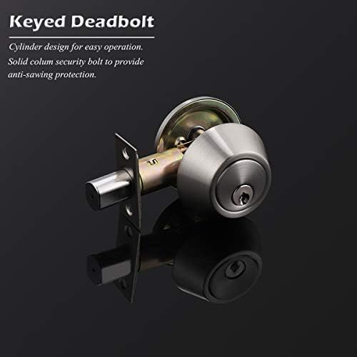 Secure Stylish Gobrico Satin Nickel Deadbolts 4-Pack