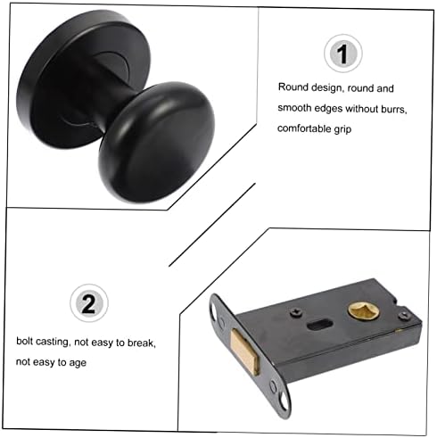 AMZNWI Black Door Lock with Zinc Alloy Handle