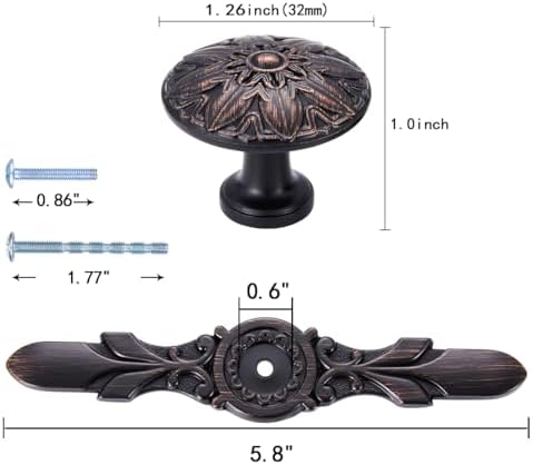 Modern Knobs Set - Oil Rubbed Bronze Drawer Pulls with Backplate 10-Piece Set