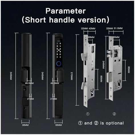 KIEEQGAK WiFi Smart Narrow Side Door Lock with Fingerprint Password Security