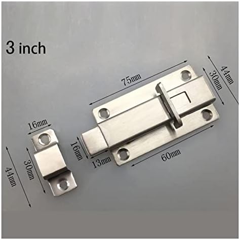 AMAZWI Stainless Steel Deadbolt Latch Slide Lock