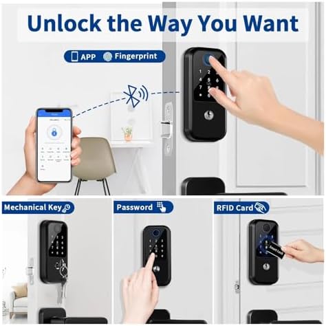 Smart Deadbolt Lock with Bluetooth and Fingerprint Control