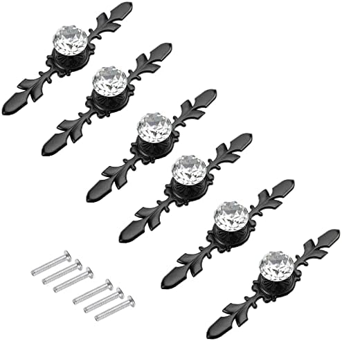 6-Piece Crystal Drawer Knobs for Kitchen Home
