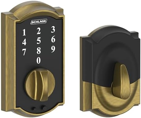 Schlage BE375 CAM 609 Touch Keyless Touchscreen Deadbolt Lock Antique Brass
