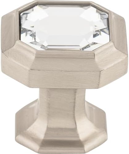 Top Knobs TK390BSN Crystal Emerald Knob Brushed Satin Nickel