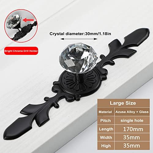 6-Piece Crystal Drawer Knobs for Kitchen Home