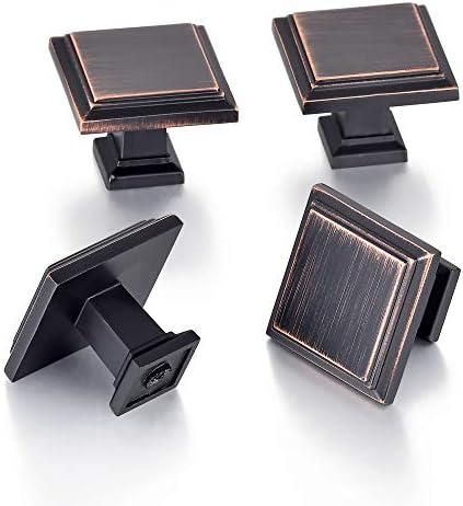 Square Cabinet Knobs 20 Pack 13 Inch Oil Rubbed Bronze