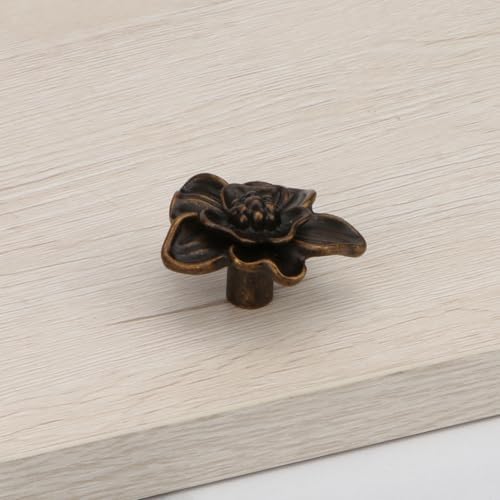 Brosay Flower Shaped Cabinet Knob 4 Pcs Copper
