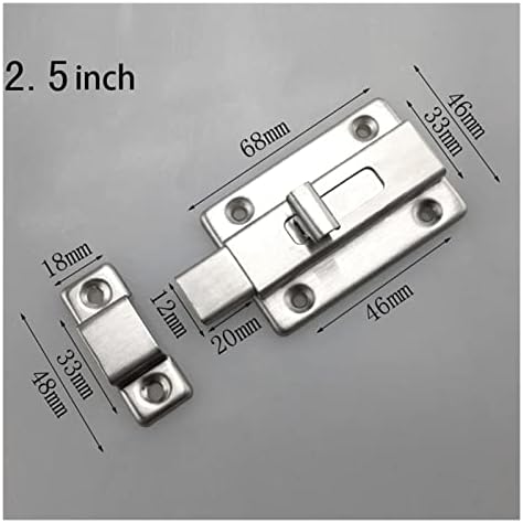 AMAZWI Stainless Steel Deadbolt Latch Slide Lock