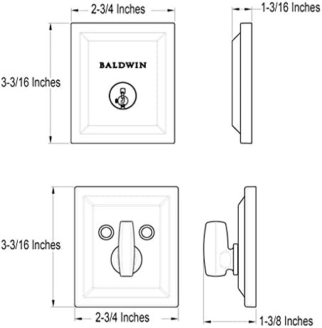 Baldwin Spyglass Secure Front Door Deadbolt with SmartKey Microban