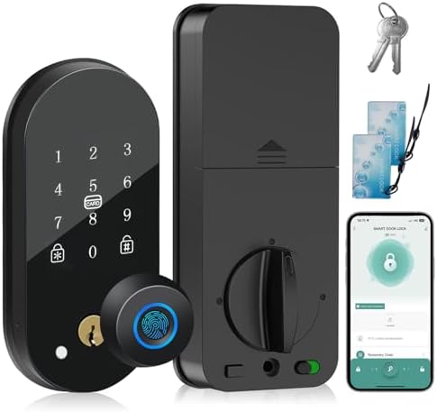 ZWSIUWO Fingerprint Smart Deadbolt Door Lock with Keypad App Remote Control