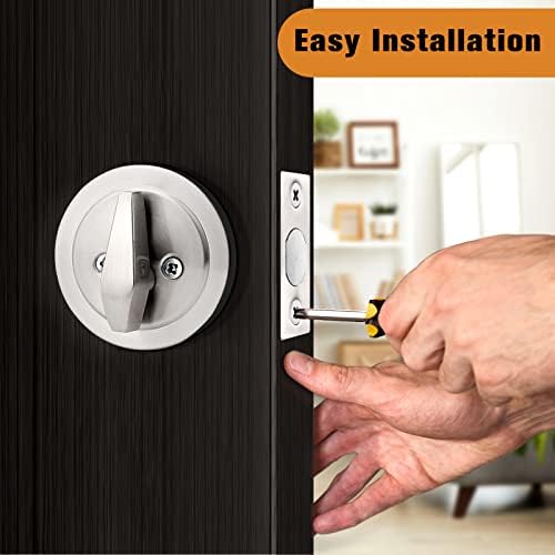 Probrico Single Cylinder Deadbolt Brushed Nickel Keyed Alike Combo Pack