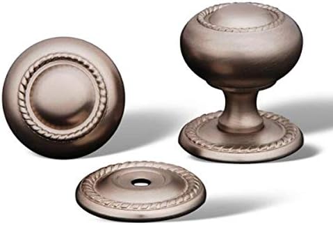 RK International RKI Satin Nickel Small Rope Knob with Detachable Back Plate