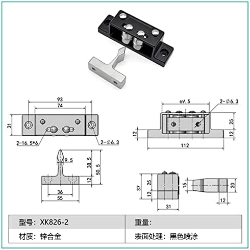 Black Touch-Type Double Roller Deadbolt Lock