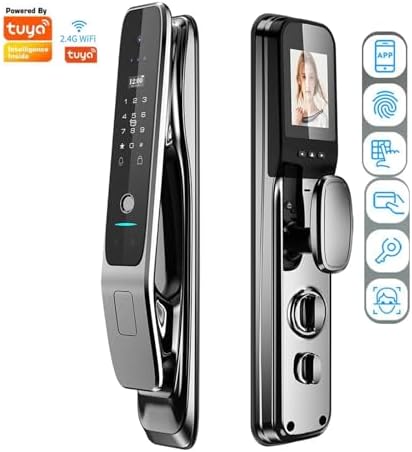 3D Face Recognition Tuya WiFi Door Lock with HD Camera