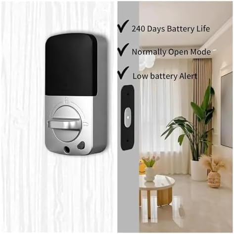 KIEEQGAKFingerprint Door Lock Smart Deadbolt for Home Entryways Black