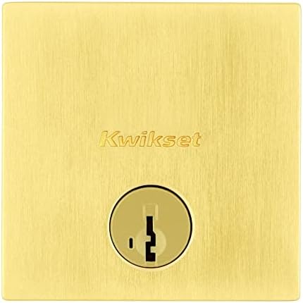 Kwikset Downtown Deadbolt Lock Satin Brass
