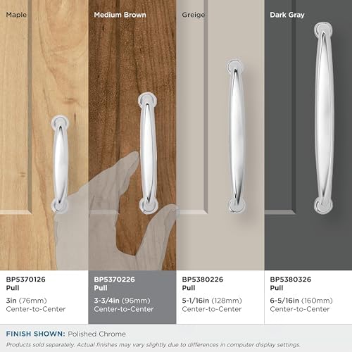 Amerock BP5370226 Polished Chrome Cabinet Pull 3-34 Inch Handle Kane Furniture Hardware