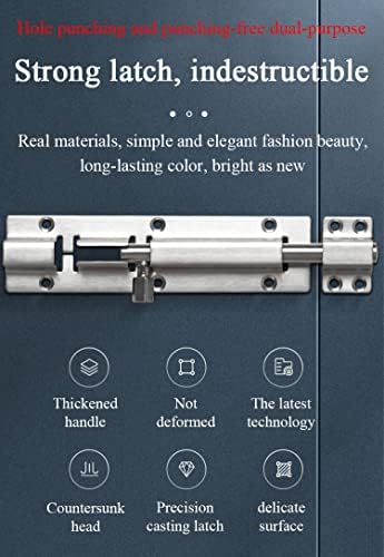 AMAZWI Door Lock 2-Pack Stainless Slide Bolt Deadbolt