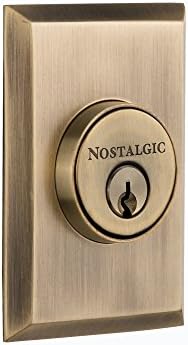 Nostalgic NY_plate 733283 Deadbolt Antique Brass