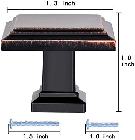 Square Cabinet Knobs 20 Pack 13 Inch Oil Rubbed Bronze
