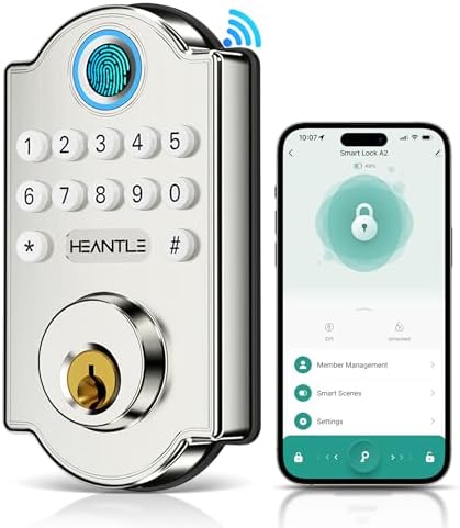 HEANTLE Smart Door Lock with Alexa Fingerprint