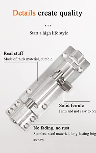 AMAZWI Door Lock 2-Pack Stainless Slide Bolt Deadbolt