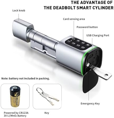 Tuya Smart Digital Door Lock with Adjustable Cylinder