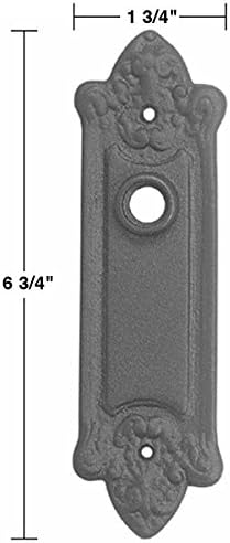 Elegant Door Back Plate Black Brass With Spindle Hole