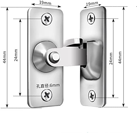 90-Degree Stainless Steel Door Lock Brushed Finish