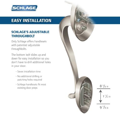 Schlage F58 CAM 620 Camelot Set with Deadbolt - Antique Pewter