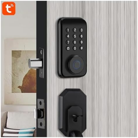 Smart Deadbolt Lock with Tuya Bluetooth App and Waterproof Design