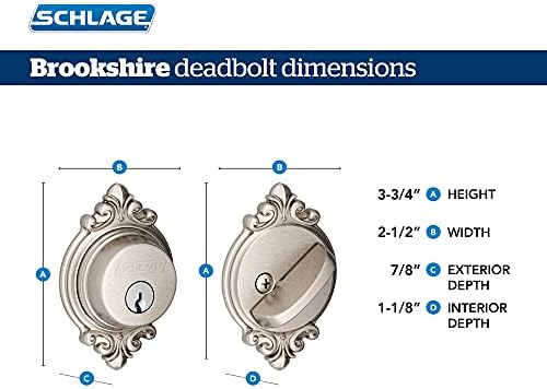 Schlage Single Cylinder Deadbolt with Brookshire Trim Antique Brass