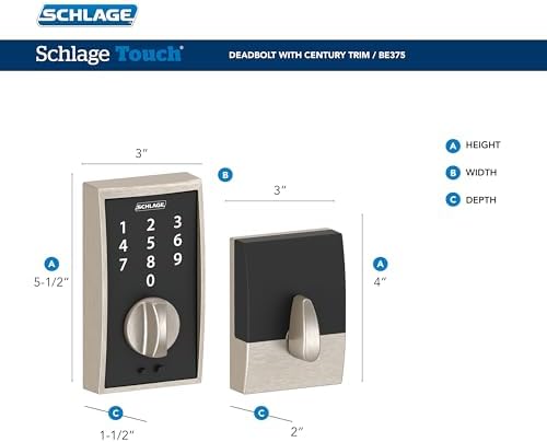SCHLAGE BE375 Touchscreen Deadbolt Lock