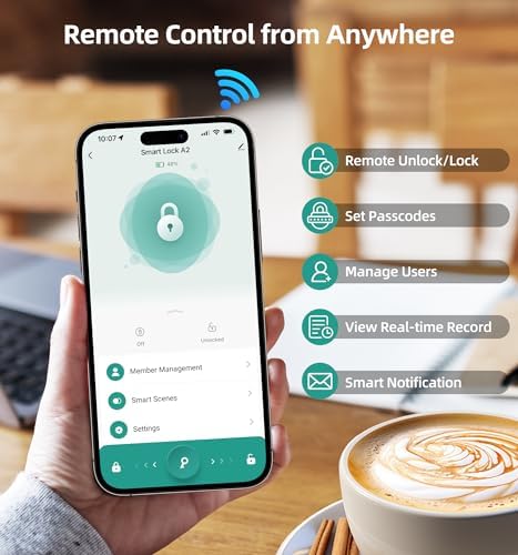 HEANTLE Smart Door Lock with Alexa Fingerprint