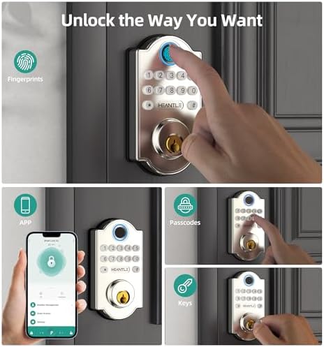 HEANTLE Smart Door Lock with Alexa Fingerprint