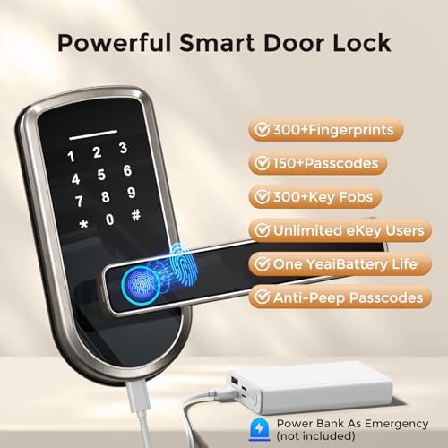 7 in 1 Keyless Door Lock with Fingerprint Keypad